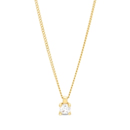 0.10 CT. Diamond Solitaire Pendant in 14K Gold (J/I3) – 19"