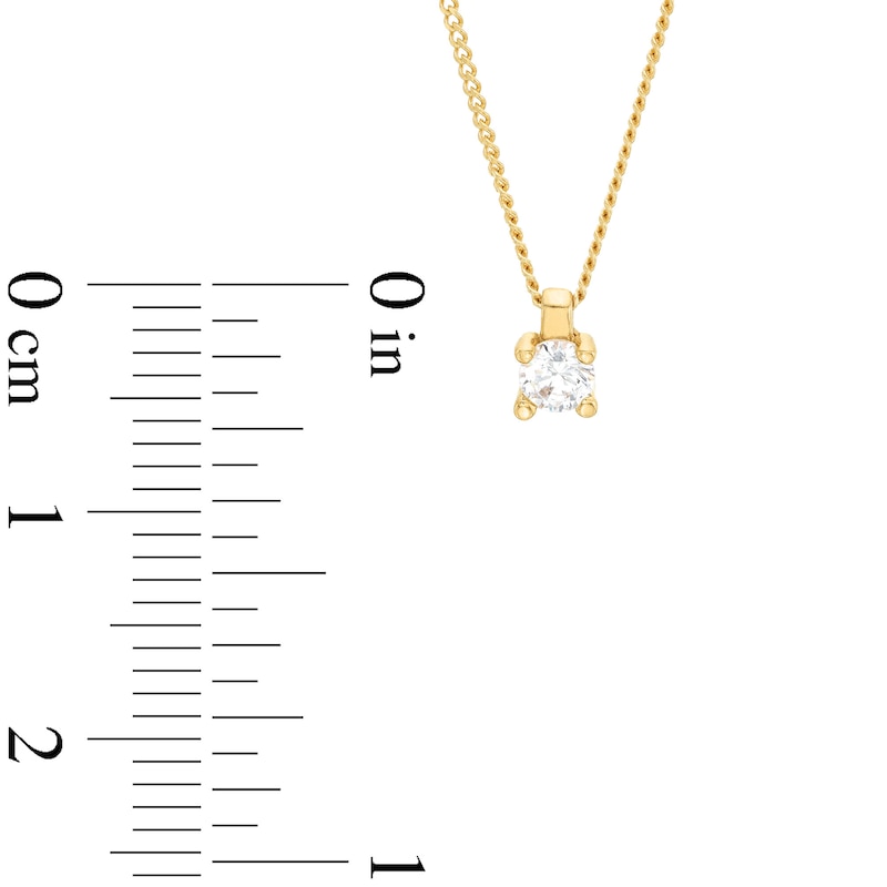 Main Image 3 of 0.10 CT. Diamond Solitaire Pendant in 14K Gold (J/I3) – 19"