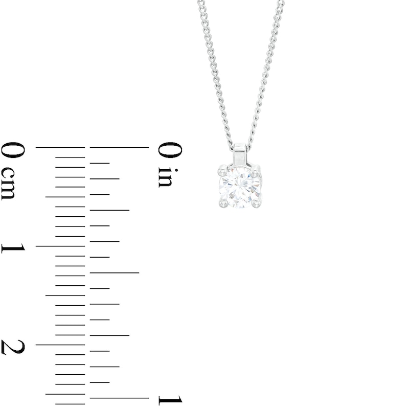 Main Image 3 of 0.30 CT. Diamond Solitaire Pendant in 14K White Gold (J/I3) – 19"