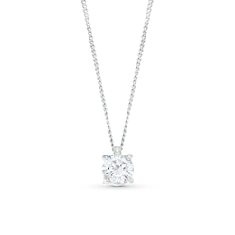 0.50 CT. Certified Diamond Solitaire Pendant in 14K White Gold (J/I3) – 19"
