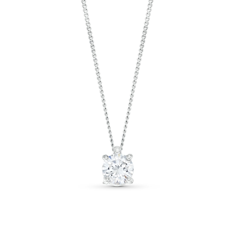 CT. Certified Diamond Solitaire Pendant in 14K White Gold (J/I3) – 19