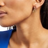 Thumbnail Image 2 of 0.09 CT. T.W. Diamond Linked Heart Drop Earrings in Sterling Silver and 10K Gold