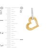 Thumbnail Image 3 of 0.09 CT. T.W. Diamond Linked Heart Drop Earrings in Sterling Silver and 10K Gold