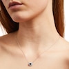 Thumbnail Image 2 of Vera Wang Love Collection Oval Blue Sapphire and 0.20 CT. T.W. Diamond Frame Necklace in 10K White Gold - 19"