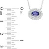 Thumbnail Image 4 of Vera Wang Love Collection Oval Blue Sapphire and 0.20 CT. T.W. Diamond Frame Necklace in 10K White Gold - 19"