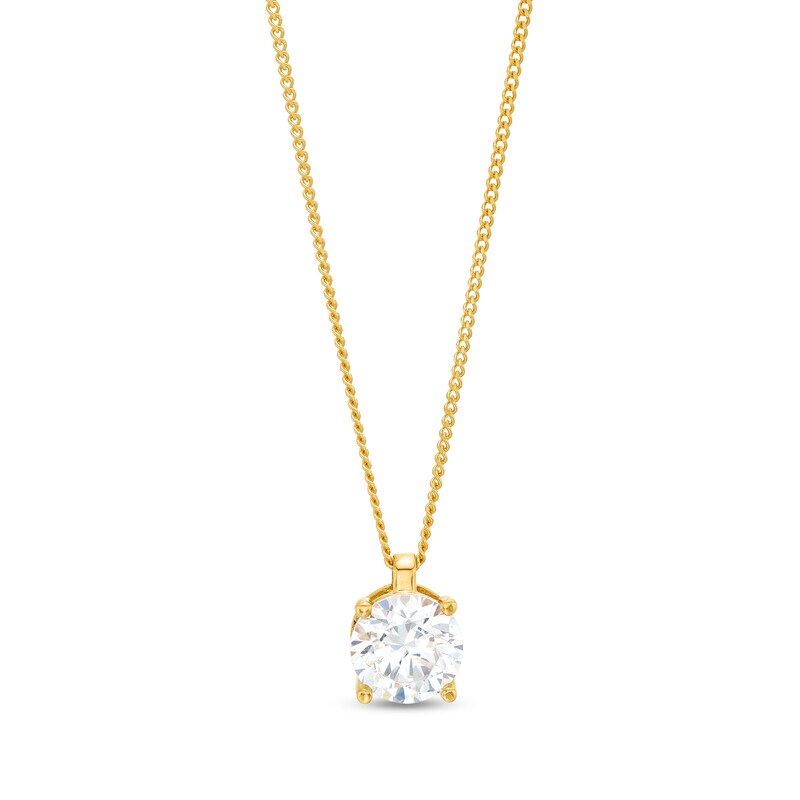 Main Image 1 of 1.00 CT. Certified Diamond Solitaire Pendant in 14K Gold (J/I3) – 19"