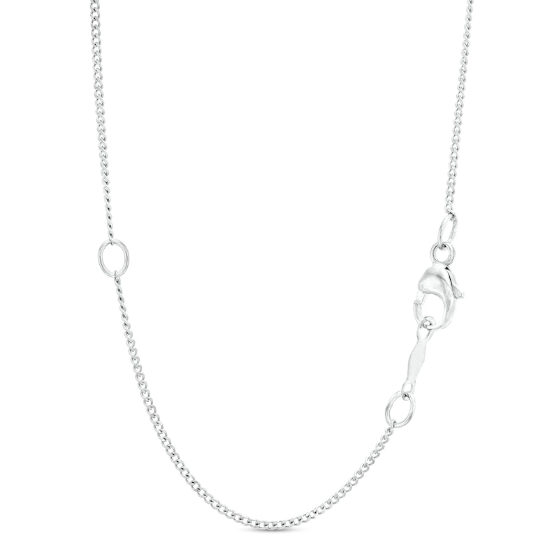 Main Image 3 of 0.10 CT. Diamond Solitaire Pendant in 14K White Gold (J/I3) – 19"