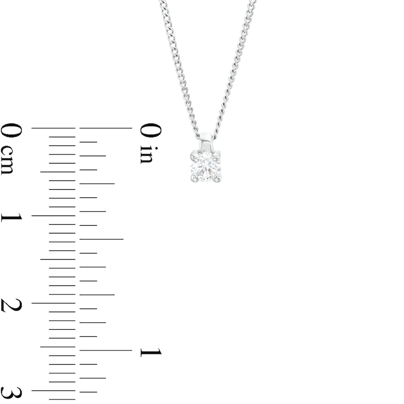 Main Image 4 of 0.10 CT. Diamond Solitaire Pendant in 14K White Gold (J/I3) – 19"