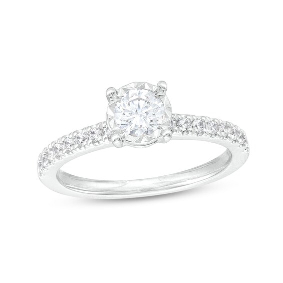 0.69 CT. T.W. Diamond Engagement Ring in 10K White Gold (I/I2)