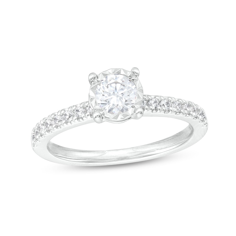 0.69 CT. T.W. Diamond Engagement Ring in 10K White Gold (I/I2)