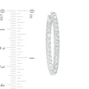 Thumbnail Image 2 of 3.00 CT. T.W. Certified Lab-Created Diamond Oval Hoop Earrings in 14K White Gold (F/SI2)