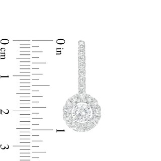 2.00 CT. T.W. Certified Lab-Created Diamond Frame Drop Earrings in 14K White Gold (F/SI2)