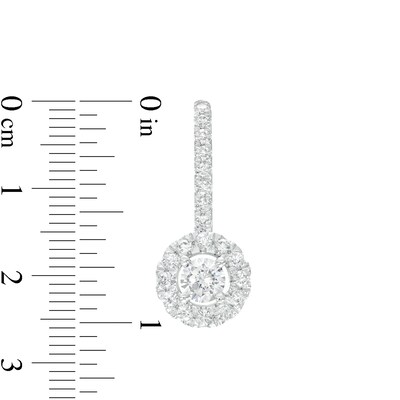 2.00 CT. T.W. Certified Lab-Created Diamond Frame Drop Earrings in 14K White Gold (F/SI2)