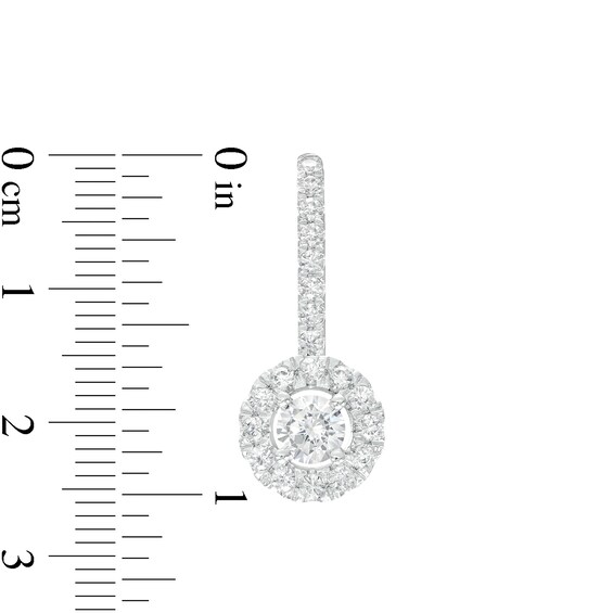 2.00 CT. T.W. Certified Lab-Created Diamond Frame Drop Earrings in 14K White Gold (F/SI2)