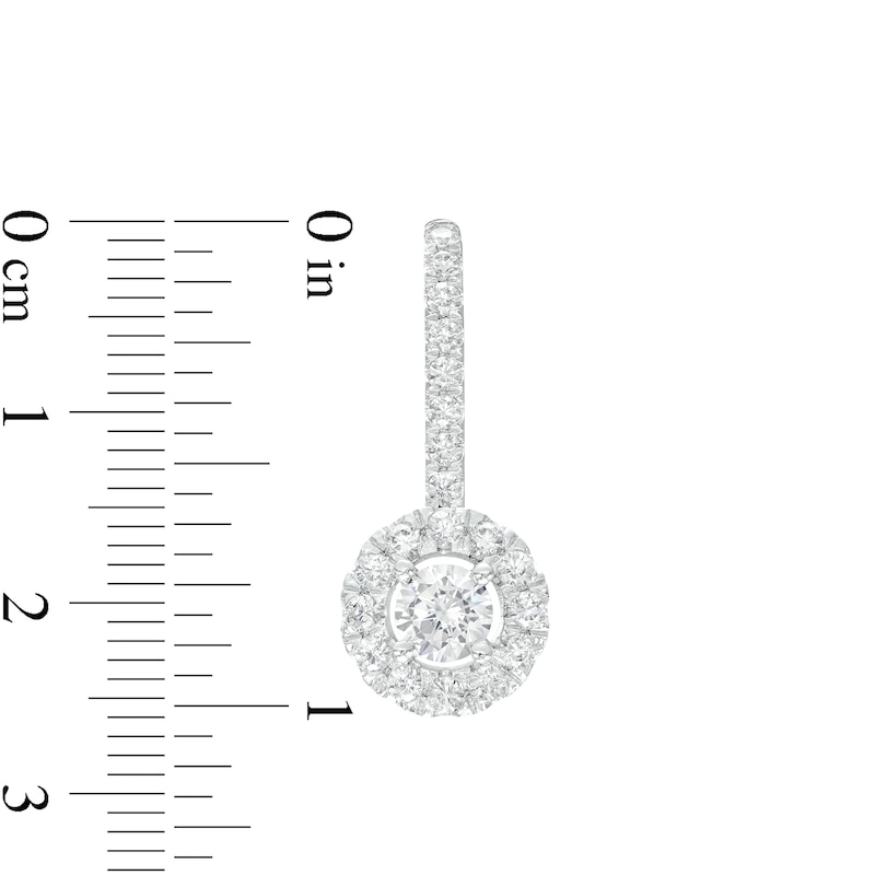 2.00 CT. T.W. Certified Lab-Created Diamond Frame Drop Earrings in 14K White Gold (F/SI2)|Peoples Jewellers