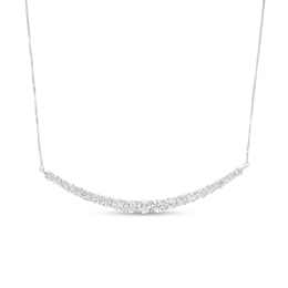 2.00 CT. T.W. Certified Lab-Grown Diamond Graduated Curved Necklace in 14K White Gold (F/SI2)