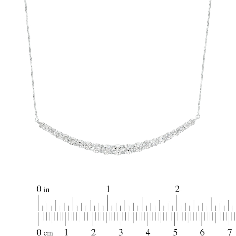 2.00 CT. T.W. Certified Lab-Created Diamond Graduated Curved Necklace in 14K White Gold (F/SI2)