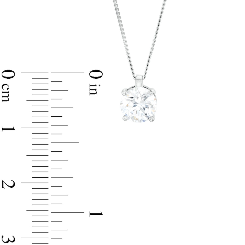 Main Image 3 of 1.00 CT. Certified Diamond Solitaire Pendant in 14K White Gold (J/I3) – 19"