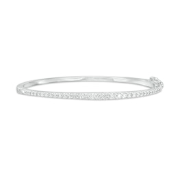 1.50 CT. T.W. Certified Lab-Created Diamond Bangle in 14K White Gold (F/SI2) - 7.25&quot;