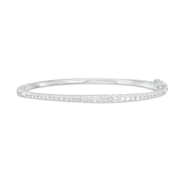1.50 CT. T.W. Certified Lab-Grown Diamond Bangle in 14K White Gold (F/SI2) - 7.25"