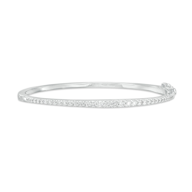 Main Image 1 of 1.50 CT. T.W. Certified Lab-Grown Diamond Bangle in 14K White Gold (F/SI2) - 7.25"