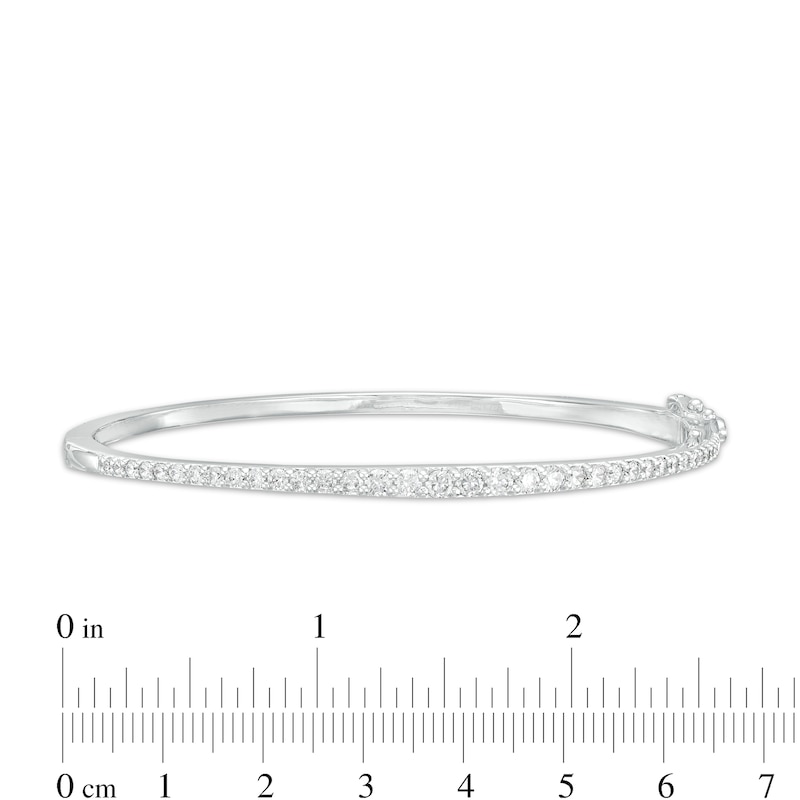 Main Image 3 of 1.50 CT. T.W. Certified Lab-Grown Diamond Bangle in 14K White Gold (F/SI2) - 7.25"
