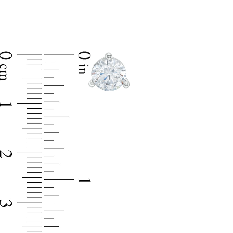 Main Image 3 of 3.00 CT. T.W. Certified Canadian Diamond Solitaire Stud Earrings in 14K White Gold (I/I2)