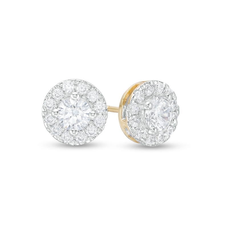 Trouvaille Collection 1.00 CT. T.W. DeBeers®-Graded Diamond Frame Stud Earrings in 14K Gold (F/I1)