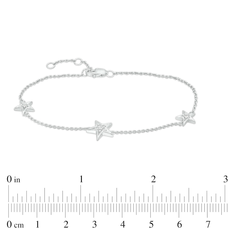 0.04 CT. T.W. Diamond Star Bracelet in Sterling Silver – 7.5"