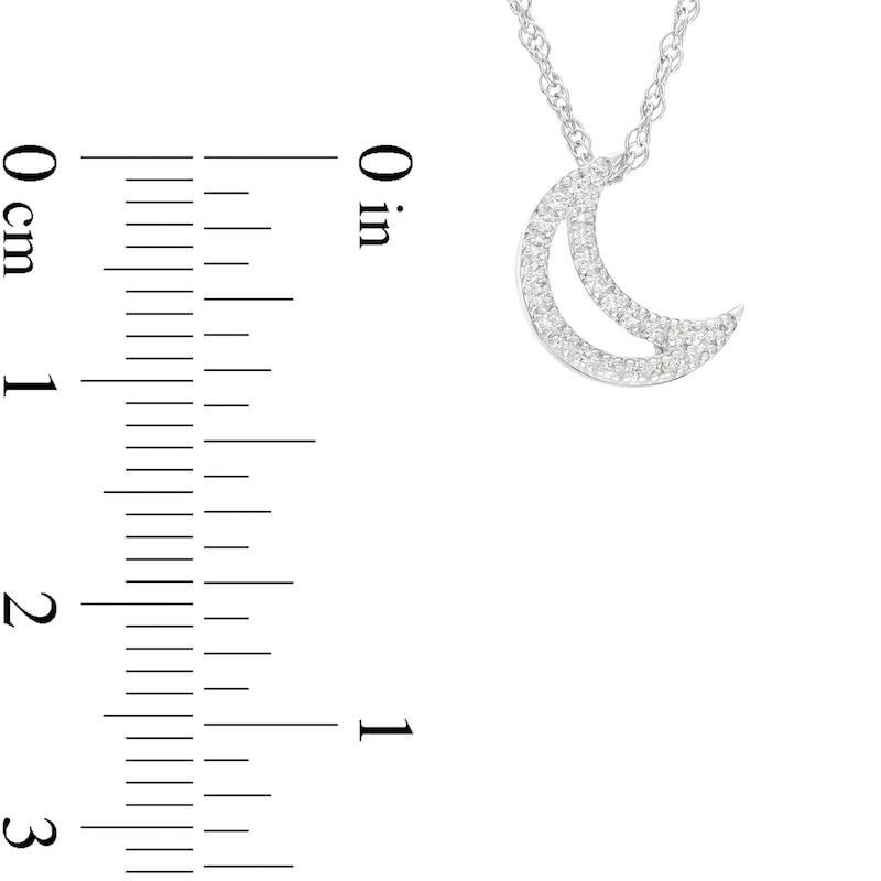 0.23 CT. T.W. Diamond Moon Pendant in Sterling Silver