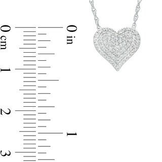 0.23 CT. T.W. Multi-Diamond Heart Necklace in Sterling Silver