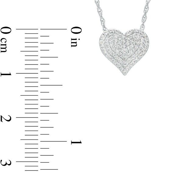 0.23 CT. T.W. Multi-Diamond Heart Necklace in Sterling Silver