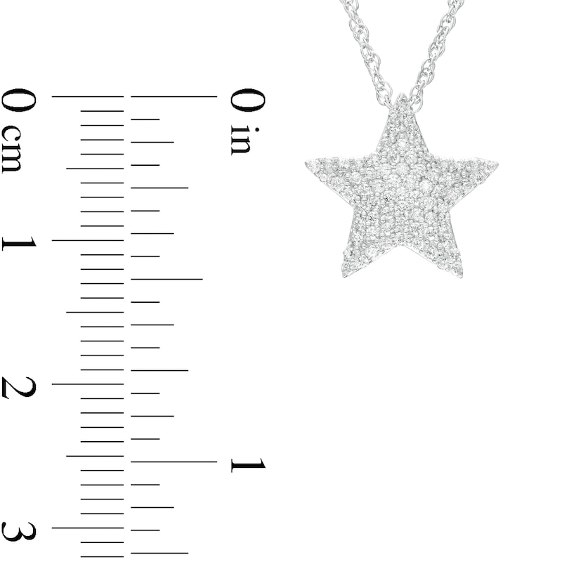 0.23 CT. T.W. Multi-Diamond Star Necklace in Sterling Silver