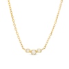 Thumbnail Image 1 of Diamond Accent Dainty Three Stone Necklace in 10K Gold – 16.25"