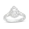 Monique Lhuillier Bliss 1.29 CT. T.W. Pear-Shaped Diamond Double Frame Vintage-Style Engagement Ring in 18K White Gold
