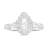 Thumbnail Image 3 of Monique Lhuillier Bliss 1.29 CT. T.W. Pear-Shaped Diamond Double Frame Vintage-Style Engagement Ring in 18K White Gold