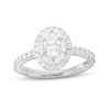 Monique Lhuillier Bliss 1.29 CT. T.W. Oval Diamond Double Frame Engagement Ring in 18K White Gold