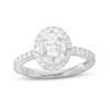 Thumbnail Image 1 of Monique Lhuillier Bliss 1.29 CT. T.W. Oval Diamond Double Frame Engagement Ring in 18K White Gold