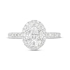 Monique Lhuillier Bliss 1.29 CT. T.W. Oval Diamond Double Frame Engagement Ring in 18K White Gold