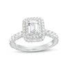 Thumbnail Image 0 of Monique Lhuillier Bliss 1.29 CT. T.W. Emerald-Cut Diamond Double Frame Engagement Ring in 18K White Gold