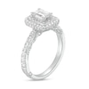 Thumbnail Image 3 of Monique Lhuillier Bliss 1.29 CT. T.W. Emerald-Cut Diamond Double Frame Engagement Ring in 18K White Gold