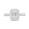 Thumbnail Image 4 of Monique Lhuillier Bliss 1.29 CT. T.W. Emerald-Cut Diamond Double Frame Engagement Ring in 18K White Gold