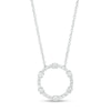 Thumbnail Image 1 of 0.50 CT. T.W. Diamond Circle Outline Necklace in 10K White Gold