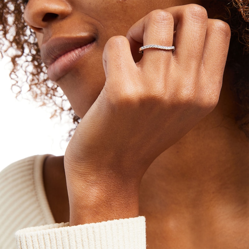 Main Image 2 of Monique Lhuillier Bliss 0.23 CT. T.W. Diamond Contour Anniversary Band in 18K White Gold
