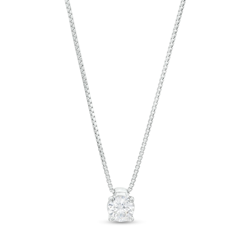 0.33 CT. Certified Lab-Created Diamond Solitaire Pendant in 14K White Gold (F/SI2)|Peoples Jewellers