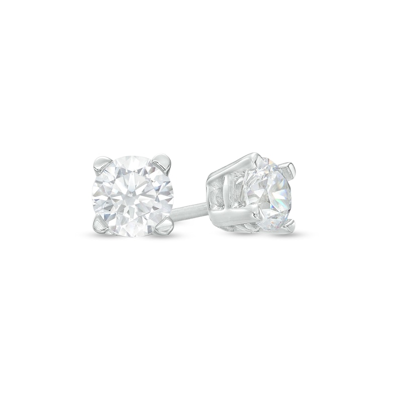 0.75 CT. T.W. Certified Lab-Created Diamond Solitaire Stud Earrings in 14K White Gold (I/VS2)|Peoples Jewellers