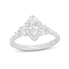 Thumbnail Image 0 of Monique Lhuillier Bliss 1.23 CT. T.W. Marquise Diamond Frame Floral-Sides Engagement Ring in 18K White Gold