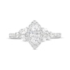 Thumbnail Image 4 of Monique Lhuillier Bliss 1.23 CT. T.W. Marquise Diamond Frame Floral-Sides Engagement Ring in 18K White Gold