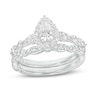Thumbnail Image 1 of Monique Lhuillier Bliss 1.18 CT. T.W. Pear-Shaped Diamond Frame Vintage-Style Bridal Set in 18K White Gold
