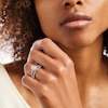 Thumbnail Image 2 of Monique Lhuillier Bliss 1.18 CT. T.W. Pear-Shaped Diamond Frame Vintage-Style Bridal Set in 18K White Gold